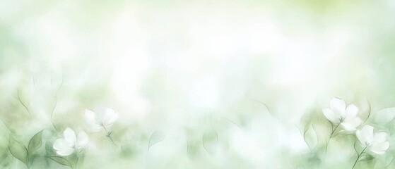 Modern Soft Abstract Textured Background, Soft green floral background with a dreamy, blurred effect.