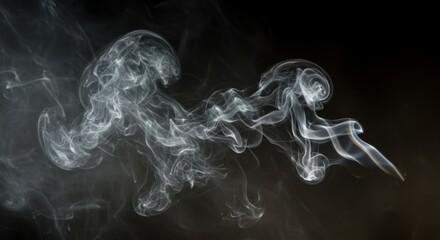 Fototapeta premium A surreal misty smoke effect with soft tendrils curling and merging in the air.