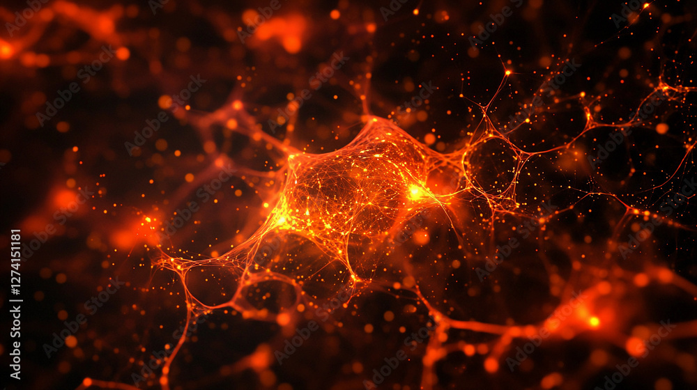 Poster network visualization showcasing intricate patterns of connections and interactions in an abstract r