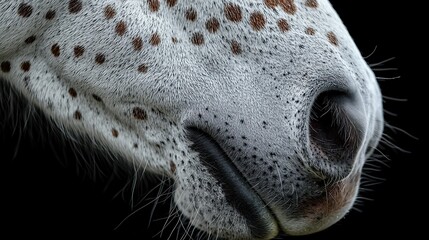 Obraz premium Close-up of a Spotted Horse's Nose
