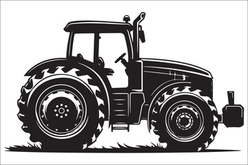 Obraz premium Vintage and Modern Tractor Silhouette Set – Perfect for Farm Lovers & Designers.