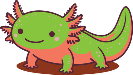 A simple Axolotl vector style with white background 