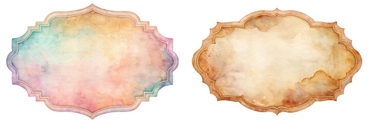 Watercolor frames, pastel colors, vintage style, decorative borders, artistic backgrounds, design elements, creative projects, elegant templates.