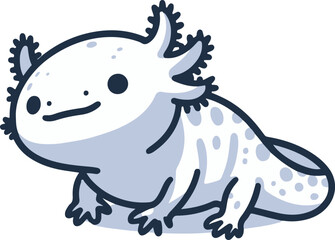 A simple Axolotl vector style with white background 