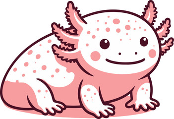 A simple Axolotl vector style with white background 