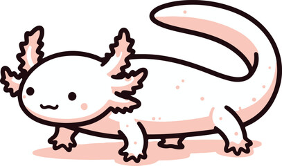 A simple Axolotl vector style with white background 