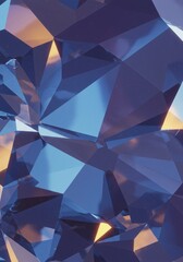 Obraz premium An abstract crystal texture with sharp facets reflecting blue and violet hues.