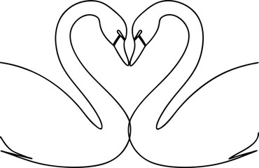 Two Swans Forming a Heart Love, Romance, Grace, Elegance, Purity, Beauty, Symbolism, Nature, Birds, 