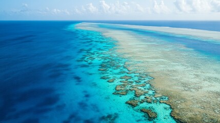 Obraz premium Aerial View of Great Barrier Reef Coral