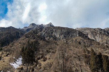 Majestic mountain range peaks alpine region scenic view nature serene landscape adventure awaits