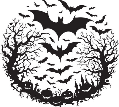 recommend clip art:  bats silhouette vector style minimalist white background