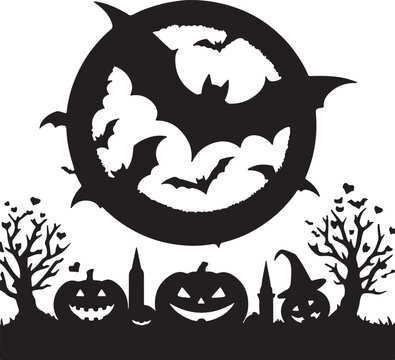 recommend clip art:  bats silhouette vector style minimalist white background