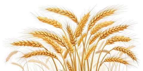 Realistic image of ripe wheat stalks agriculture and harvest