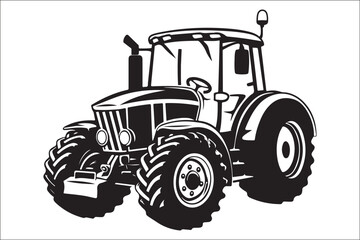 Obraz premium Vintage and Modern Tractor Silhouette Set – Perfect for Farm Lovers & Designers.