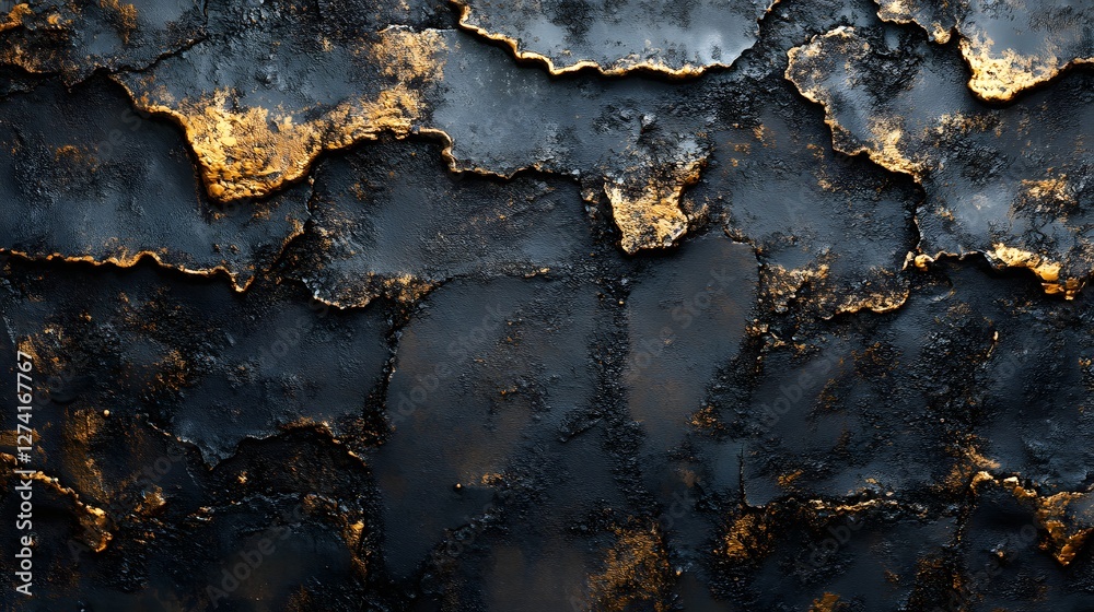 Aufkleber abstract dark and golden texture. luxurious and moody background. abstract dark and golden texture: 