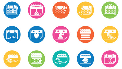Vector set of calendar icons with white background
