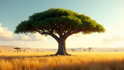 Fototapeta premium Majestic Acacia Tree in the African Savanna