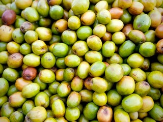 Beautiful landscape mode image of plums fruit heap
