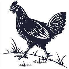 silhouette chicken image on white background