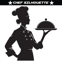 Chef silhouette vector isolated on a white background.