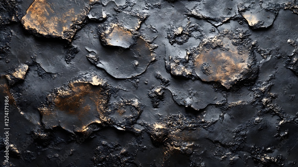 Aufkleber dramatic black and gold textured background. luxurious dark surface with metallic accents. ideal for