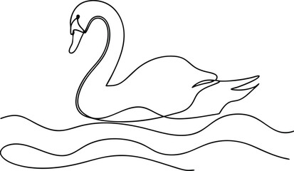 Elegant Swan Gracefully Gliding on Serene Water Waves
