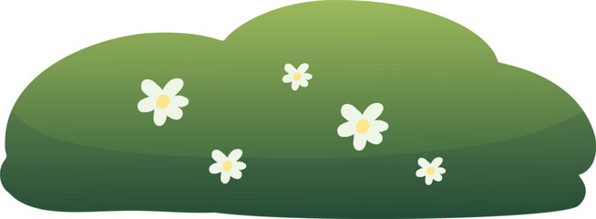 green bush with white flower