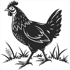 silhouette chicken image on white background