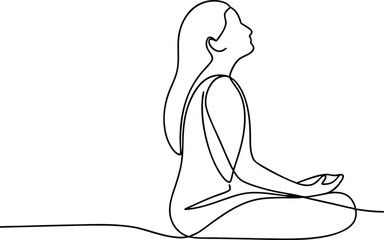 Serene Woman Meditating in Lotus Pose Mindfulness, Peace, Tranquility