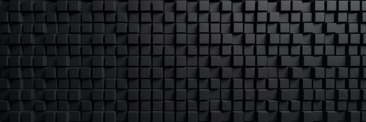 Abstract background with a pattern of black cubes in 3D rendering, perfect for texture or design projects, white background, stock photo, pattern