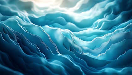 Obraz premium Abstract blue waves, light, texture, background
