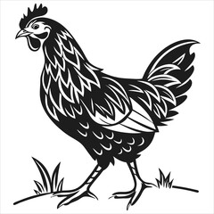 silhouette chicken image on white background