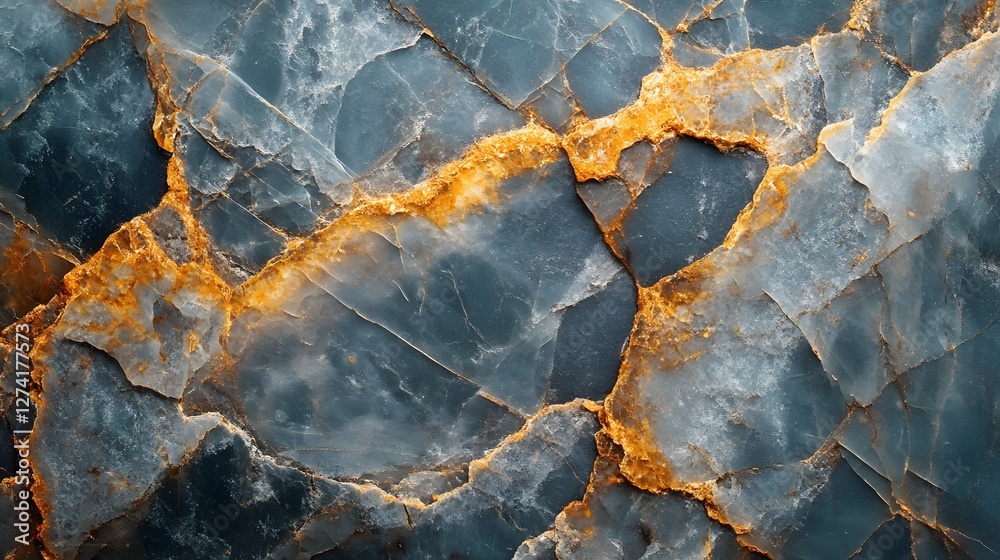 Poster high-resolution image of luxurious blue and gold onyx stone texture. perfect background for design p