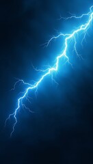 Vivid Electricity Illustration, Pulsing Electric Azure Streak, Dynamic Energy in a Dark Infinite Void
