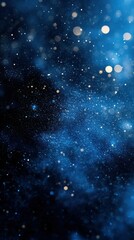 Obraz premium Stunning cosmic view showcasing swirling blue nebulae and twinkling stars in a night sky filled with mystery and beauty