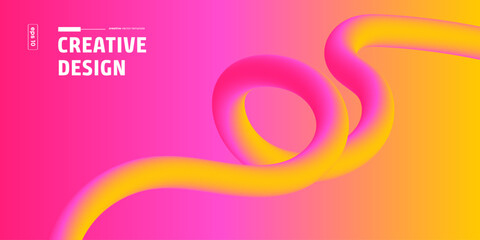Obraz premium Abstract Pink Yellow Fluid Creative Design Gradient Background