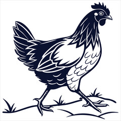 silhouette chicken image on white background