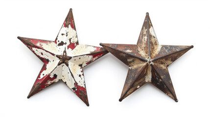 Obraz premium rusty metal star isolated on white