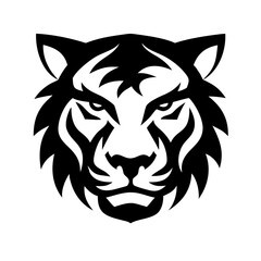 Fototapeta premium Elegant tiger head logo with fine detailing, suitable for premium brands and fashion labels.