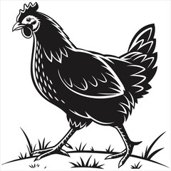 silhouette chicken image on white background