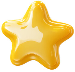 Fototapeta premium 3d golden star isolated on transparent background 