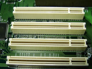 Fototapeta na wymiar Układy scalone na płycie głównej komputera