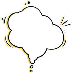 Cloud Speech bubble with white background and yellow shade