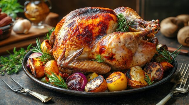 roasted chicken with vegetables