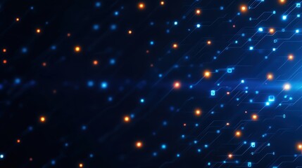 Fototapeta premium This dynamic abstract background features blue and orange lights that create a sense of depth and movement. Ideal for technology or design projects requiring a modern touch.