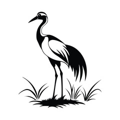heron on a white background