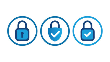 Security Shield Icons Set: Protection and Safety Symbols in Monochrome Style