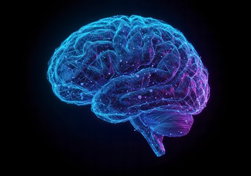 Futuristic Abstract Plexus Brain Illustration, Representing AI, Neural Networks, and Digital Intelligence