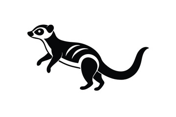 Cute meerkat silhouette vector illustration.