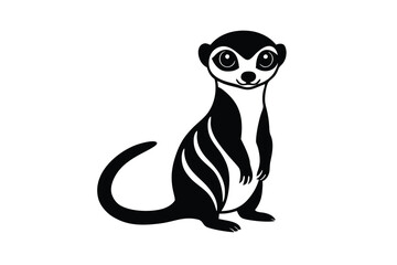 Cute meerkat silhouette vector illustration.